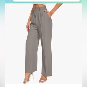 Women's Wide Leg High Waist Wide Leg Pants Loose‎ Fit Back Elastic Waist